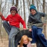 Kiddos on Tire Swing